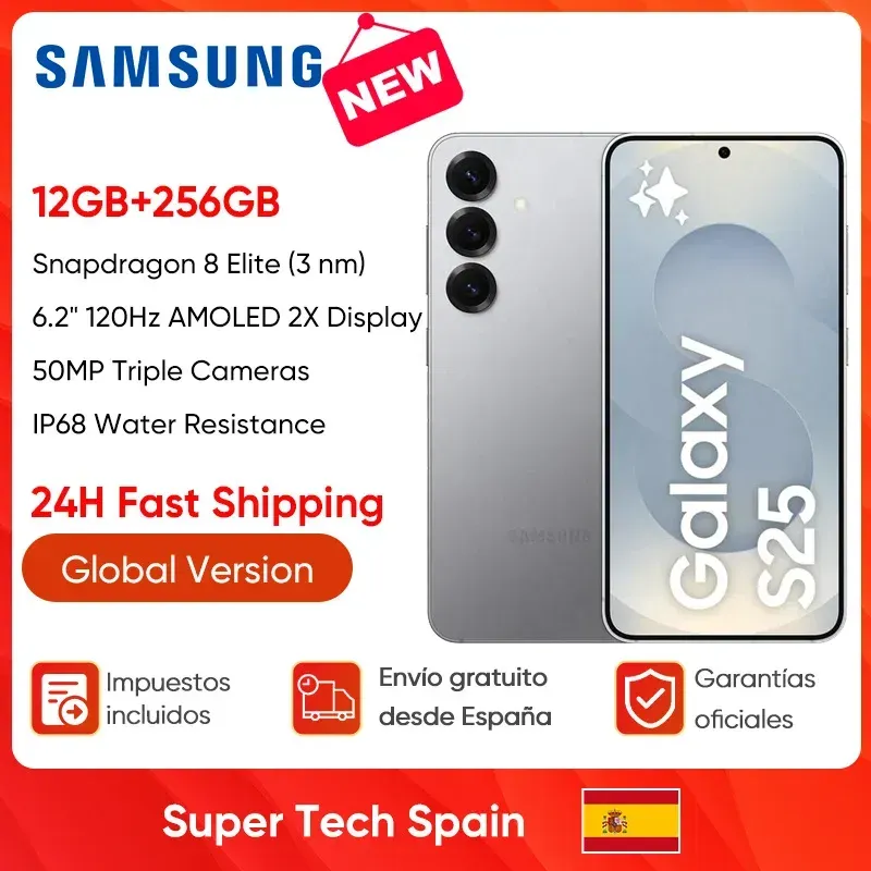 Globale Version Samsung Galaxy S25 5G Smartphone Snapdragon 8 Elite 6,2