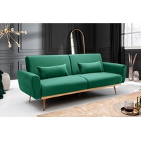 riess-ambiente Schlafsofa BELLEZZA 210cm smaragdgrün / roségold, Einzelartikel 1 Teile, Wohnzimmer · Samt · Metall · mit Bettfunktion · 3-Sitzer · Retro grün