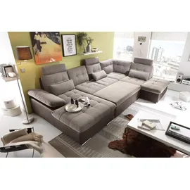 MID.YOU Wohnlandschaft Kunstleder 3-Sitzer Beige/Braun