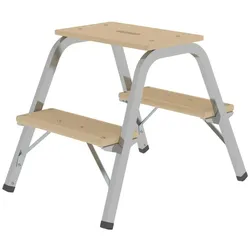 PROREGAL Stahl-Holz-Tritt | 2x2 Stufen | aus Stahl mit Holz-Stufen