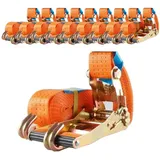 Baumarktplus 10x Profi Ratschen Spanngurt Spanngurte Zurrgurt 2-tlg 5m 4t 4to 4000kg tüv/gs orange