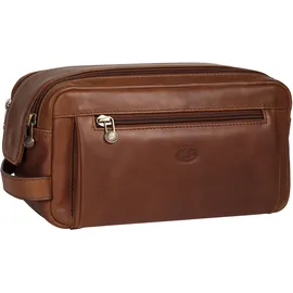 Piké Kulturbeutel echt Leder, braun