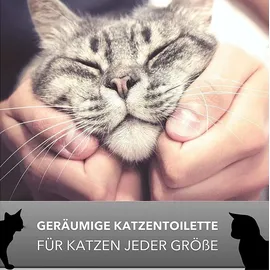 GarPet 2er Set Katzenklo mit Deckel XXL Katzentoilette große Katzen Klo WC Haubentoilette grau inkl. Aktivkohlefilter Doppelpack Sparpaket