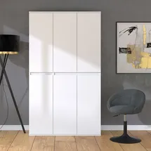 Vicco Kleiderschrank Claus, Weiß, 111 x 191.5 cm mit 6 Türen