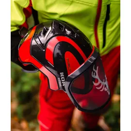 protos® Forsthelm / Schutzhelm Kox Edition mit Gehörschutz und Visier Integral Forest Schwarz/rot Onesize