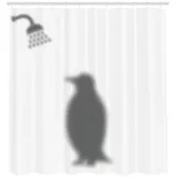 ABAKUHAUS Duschvorhang Pinguin 175 x 220 cm grau