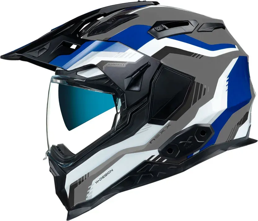 Nexx X.WED 2 Columbus, casque d enduro - Noir/Blanc/Gris/Bleu - M