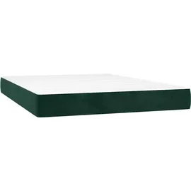 vidaXL Boxspringbett mit Matratze Dunkelgrün 140x200 cm Samt vidaXL