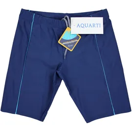 Aquarti Badehose Aquarti Herren Lange Badehose mit Kontrast-Paspel Jammer Blau XL