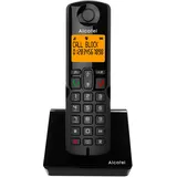 Alcatel S280 - Schnurloses DECT-Telefon, Kompaktes Design, großes beleuchtetes Display, Freisprechen, Anrufschutz, 3 Kurzwahltasten, Telefonbuch