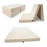 Odolplusz Faltmatratze Klappmatratze Matratze faltbar klappbar Gästematratze Reisematratze 65x180x7cm (Beige)