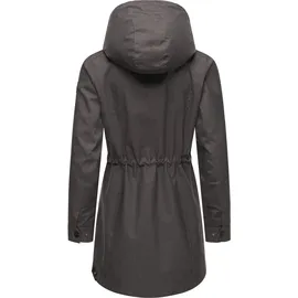 Ragwear Damen, Übergangsjacke leichte Jacke lang wasserdicht mit abnehmbarer Kapuze Dakkota II Dark Grey Melange Gr. M (38), grau (dunkelgrau), Obermaterial: 100% Polyester. Innenfutter: 100% Polyester, tailliert ca.