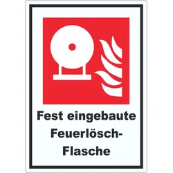 Fest eingebaute Feuerlösch-Flasche Aufkleber A2 (420x594mm)