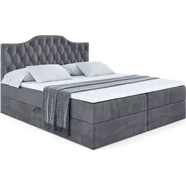 altdecor BOXBETT mit Matratze und Lattenrost, - VILA-1 - 160x200 cm - H4 - Dunkelgrau