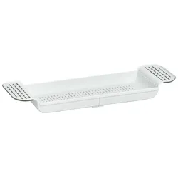 Badewannenablage ZELLER PRESENT, weiß, B:17,3cm H:6,5cm L:78cm, Kunststoff, Badewannenbretter, rutschfest