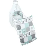 roba roba® Kinderbettwäsche 100 x 135 cm, in verschiedenen Motiven, Kissenbezug, Deckenbezug, Nestchen & Himmel grün