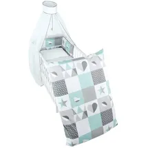 roba roba® Kinderbettwäsche 100 x 135 cm, in verschiedenen Motiven, Kissenbezug, Deckenbezug, Nestchen & Himmel grün
