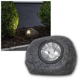 STAR Solarleuchte Polystone B 11cm H grau 1 LED warmwhite