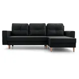 e-meubles Ecksofa Carl – Ottomane Links und rechts montierbar, Couch für Wohnzimmer, Schlafsofa Sofagarnitur Sofa Eckcouch L-Form Wohnlandschaft, m... - Schwarz