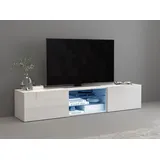 INOSIGN Lowboard INOSIGN "Egypt,Lowboard,TV-Kommode,TV-Möbel,TV-Bank", weiß, B:180cm H:35cm, FSC-zertifizierter Holzwerkstoff, Glas, Sideboards, Lowboard, mit 2 Klappen, 2 Glasböden, Türen Hochgl. lackiert (B/T/H)180x38x35 cm