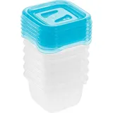 KEEEPER Frischhaltedosenset 6-teilig, 6 x 90 ml, 6,5 x 6,5 x 4 cm, Fredo Fresh, Blau Transparent