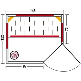 InfraWorld TrioSol Natura 148 Ecke - Eckeinstieg rechts inkl. 5-teiligem gratis Zubehörset