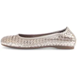 Gabor Ballerina, Schlupfschuh, Frühlingsschuh, Businessschuh mit tollem Flechtmuster goldfarben 39 EU (6 UK)