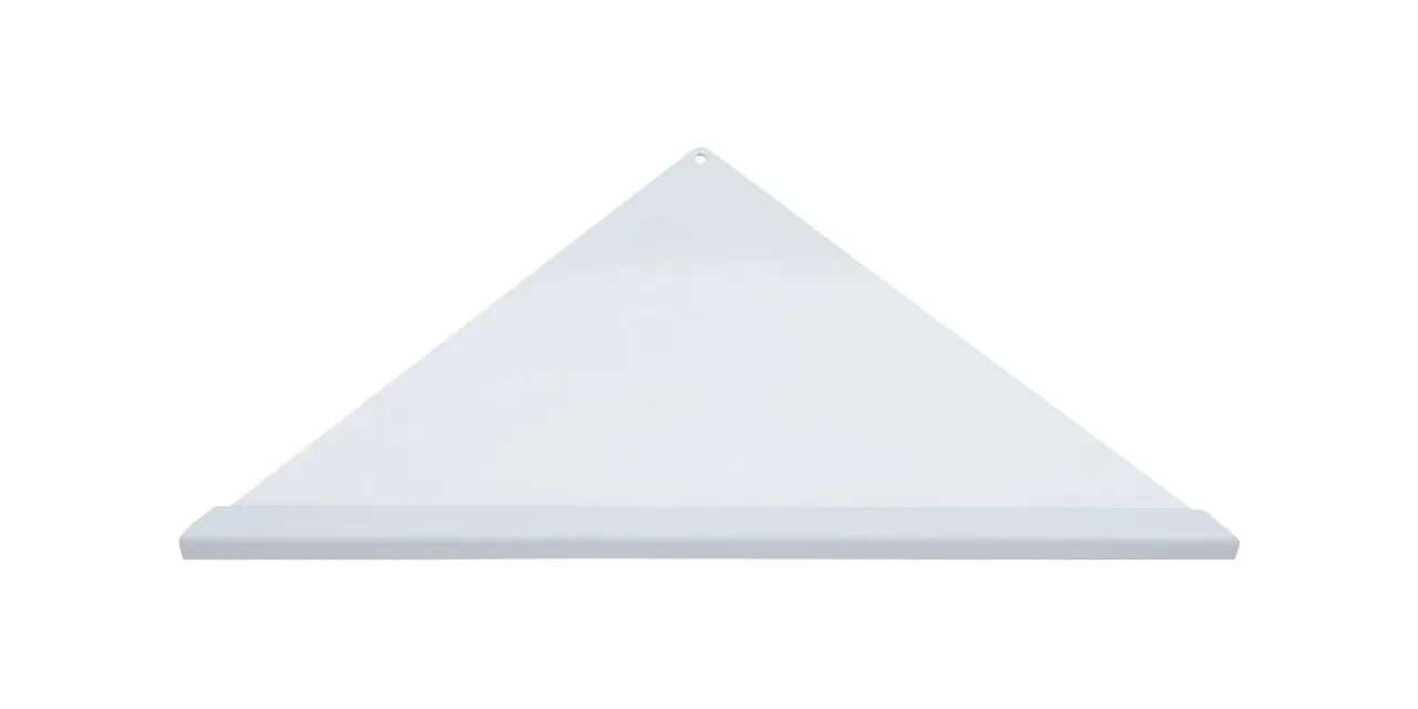 Eck-Duschablage (gleichschenklig) 310 x 220 x 220 mm, Farbe: weiß, Vorderkante: Quadratprofil | 