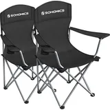 Songmics Campingstuhl 2er Set Schwarz