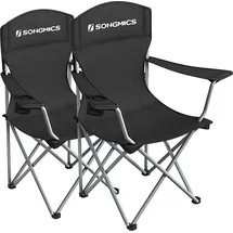 Songmics Campingstuhl 2er Set Schwarz