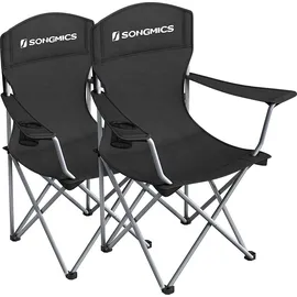 Songmics Campingstuhl 2er Set Schwarz