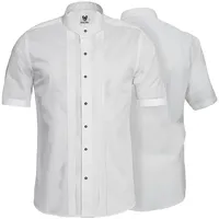 German Wear Trachtenhemd GW1265-K-Stehkragen Trachtenhemd Businesshemd 2x5 Biesen Hemd Halbarm Baumwolle M