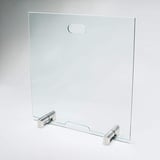 BIJON Kaminschutzgitter aus Spezial-Sicherheitsglas, Hitzeschutz Funkenschuztgitter, Ofenschutzgitter aus echtem ESG-Glas, Kamin Ofen Glas Funkenschutz FIREpro - 60 x 50 cm