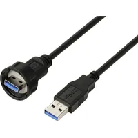 TRU Components USB 3.0-Stecker auf Stecker, IP67 (Gewinde), Kabel