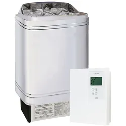 Infraworld Saunaofen-Set finnischer Saunaofen Hotline V2 + Steuerung Slimline 1000-8 kW