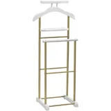 CARO-Möbel Herrendiener Medina 44 x 105 x 35 cm Weiß/Gold