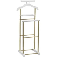 CARO-Möbel Herrendiener Medina 44 x 105 x 35 cm Weiß/Gold