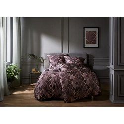 Bettwäsche »Mako Satin Bettwäsche Raute«, BETTWAESCHE-MIT-STIL, Mako Satin, 3 teilig lila
