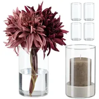 Relaxdays Vasen aus Glas, Blumenvasen im 6er Set, Glasvasen