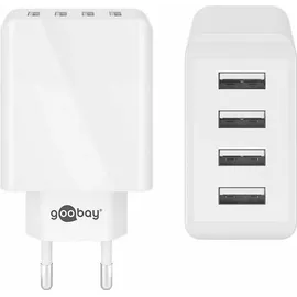 goobay 44962 4-fach USB-Ladegerät 30W, weiß