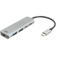 ACT AC7072 Schnittstellen-Hub USB 3.2 Gen 1 (3.1 Gen 1) Type-C 5000 Mbit/s Schwarz, Grau