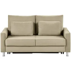 Schlafsofa braun - Mikrofaser ¦ beige ¦ Maße (cm): B: 166 H: 90 T: 95