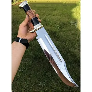 Hunting Bowie Knives' Full Tang Knife With Sheath, 18 Inches Razor Sharpe Knife, Handmade Unique Gift-For Man, Camping Outdoor (Survival Knife)