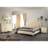 JVmoebel Schlafzimmer-Set Schlafzimmer Set Beige Bett Nachttisch Kommode Spiegel Stuhl 6tlg. beige