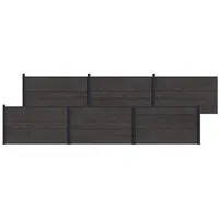 vidaXL Zaunlatte 6 x 180 cm Schwarz/Aluminium