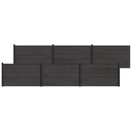 vidaXL Zaunlatte 6 x 180 cm Schwarz/Aluminium
