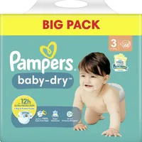 Pampers® Windeln baby-dryTM BIG PACK Größe Gr.3 (6-10 kg) für Babys und Kleinkinder (4-18 Monate), 80 St.