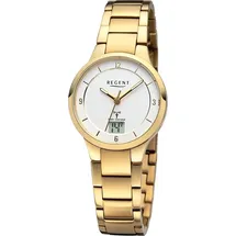 REGENT Damen Funkuhr Analog-Digital Metallarmband gold URFR289 - Goldfarben