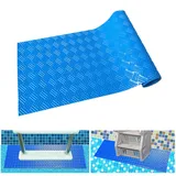 YQYAZL 2 Rollen rutschfeste Matte für Pool-Stufen, schützende Schwimmbeckenleiter, Poolleiter für oberirdische Pools, 80 x 23 cm, blau