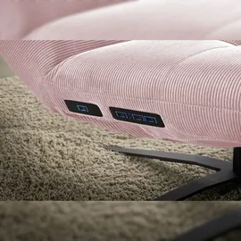 KAWOLA Relaxliege LETICIA motorisch Feincord rosa